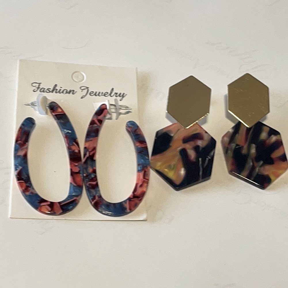 2 pair acrylic boho earrings